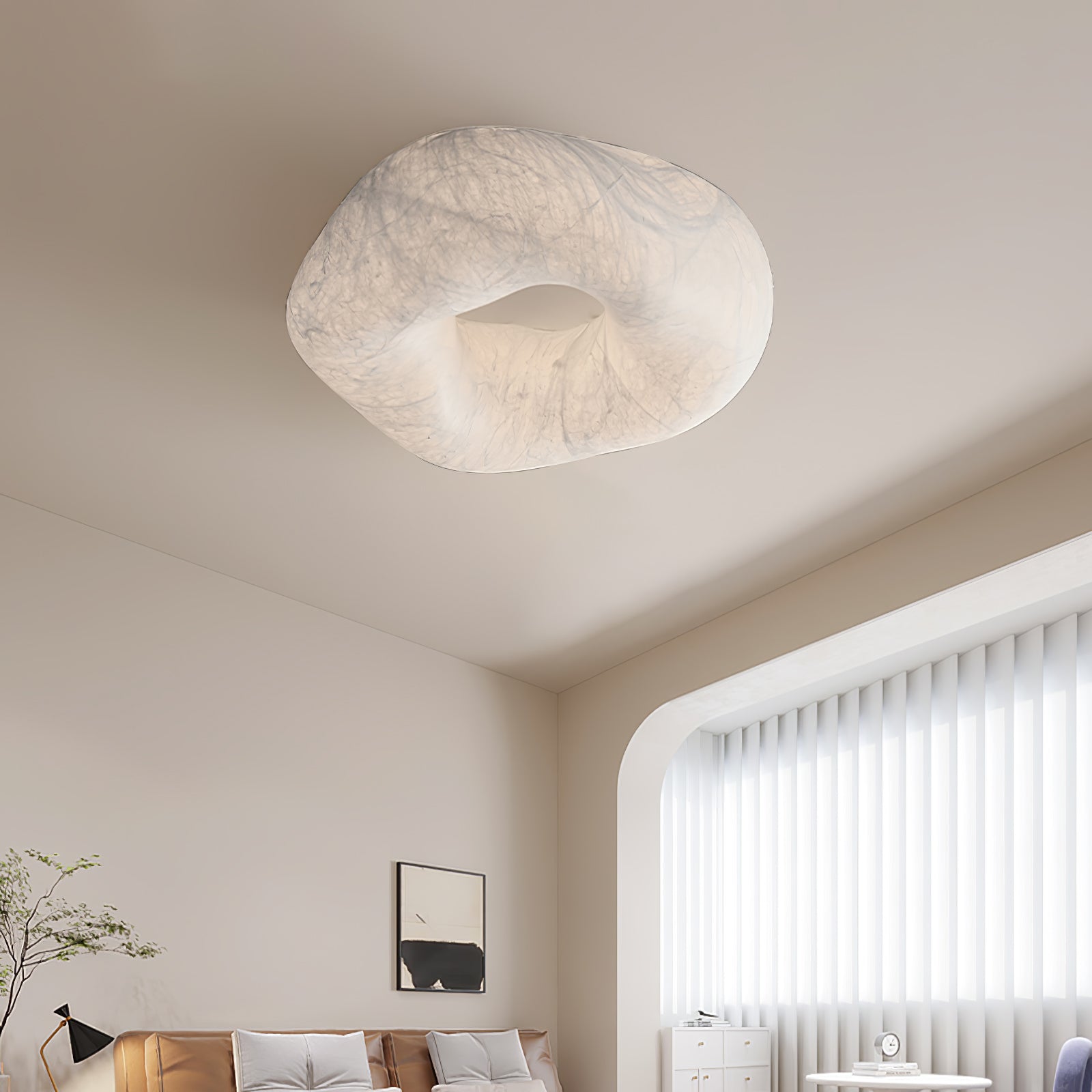 Calerelle Ceiling Lamp Cloud Shape Silk Elegant