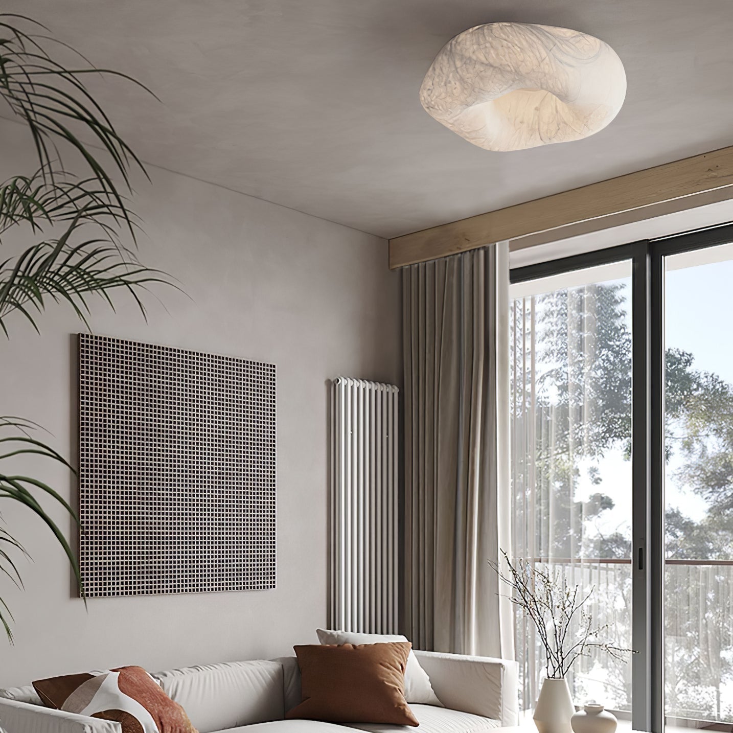 Calerelle Ceiling Lamp Cloud Shape Silk Elegant