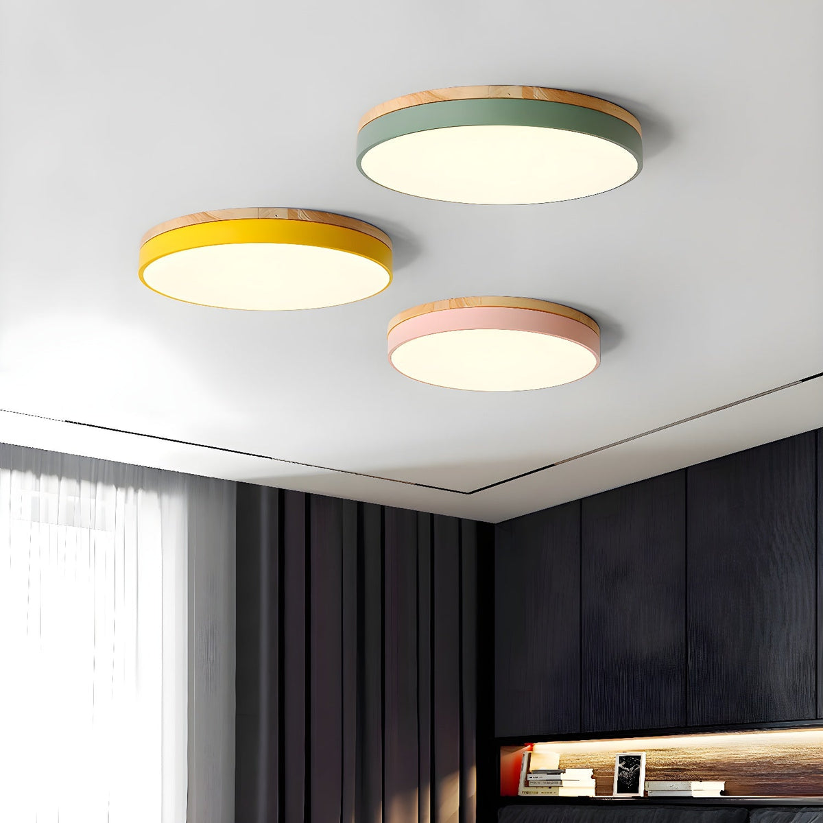 Clairshire Circular Wood Flush Mount Ceiling Light