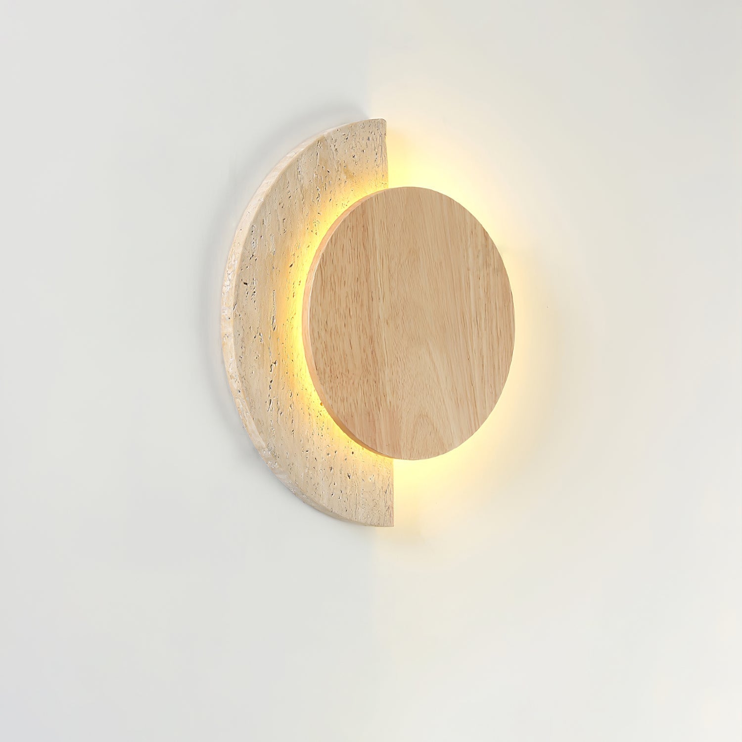 Coraeen Half-Moon Travertine Wall Light