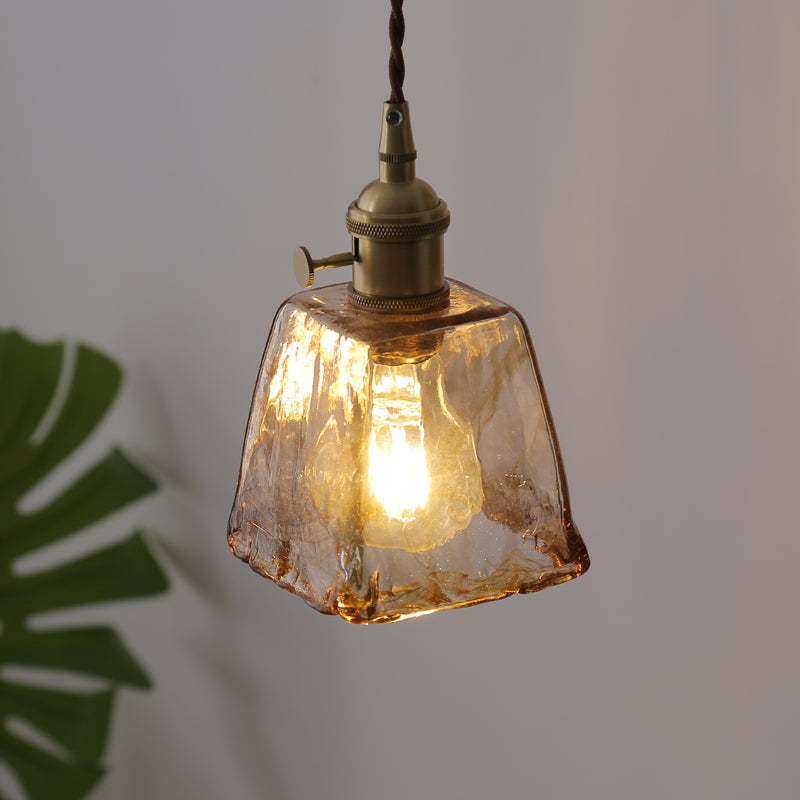 Arisha Vintage Style Industrial Pendant Light Retro Glass Brass