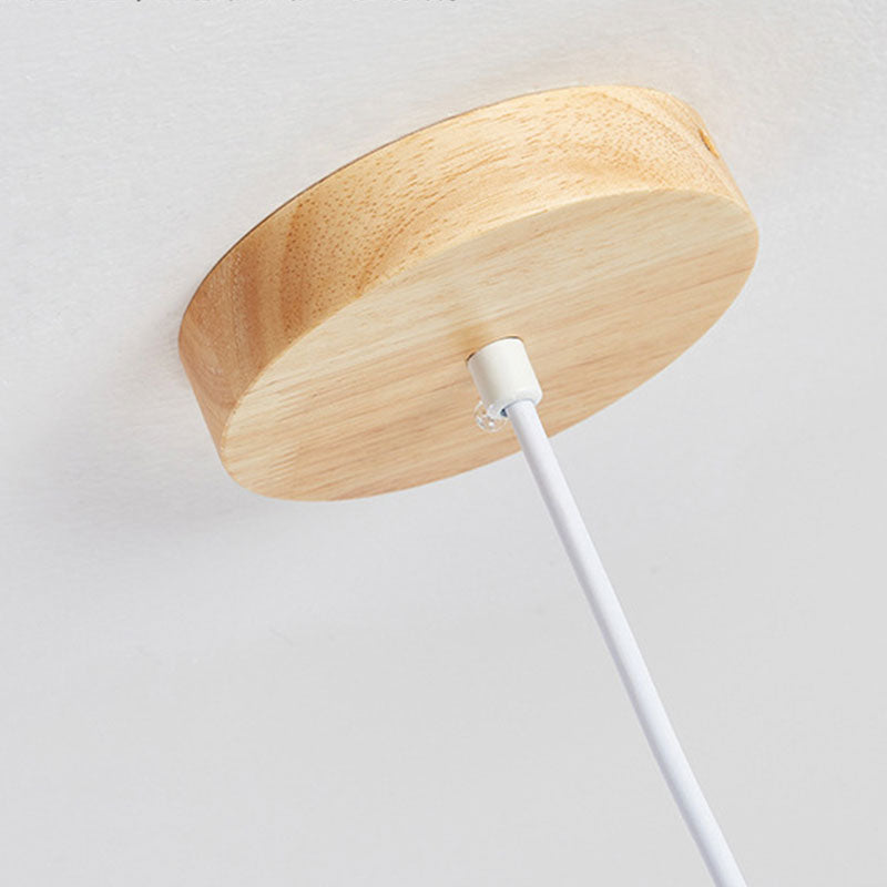 Muto Cylindrical Wood Pendant Light for Bedroom Kitchen Island