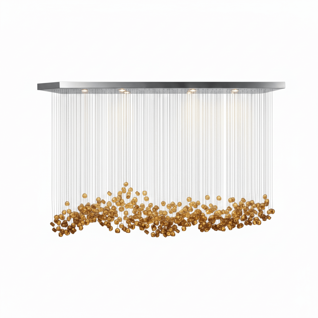 Polychrome Mineral Quartz Cascade Chandelier