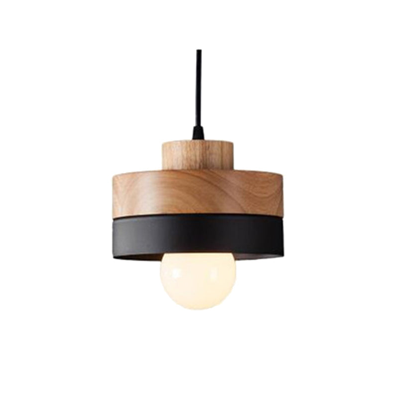 Valentina Modern Square Round Pendant Light Wood Living Room