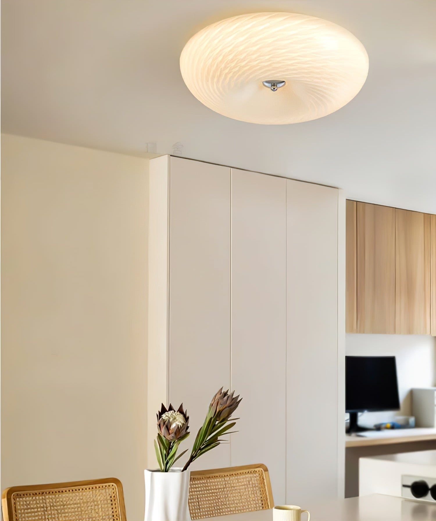 Comarion Modern Minimalist Art Glass Ceiling Light