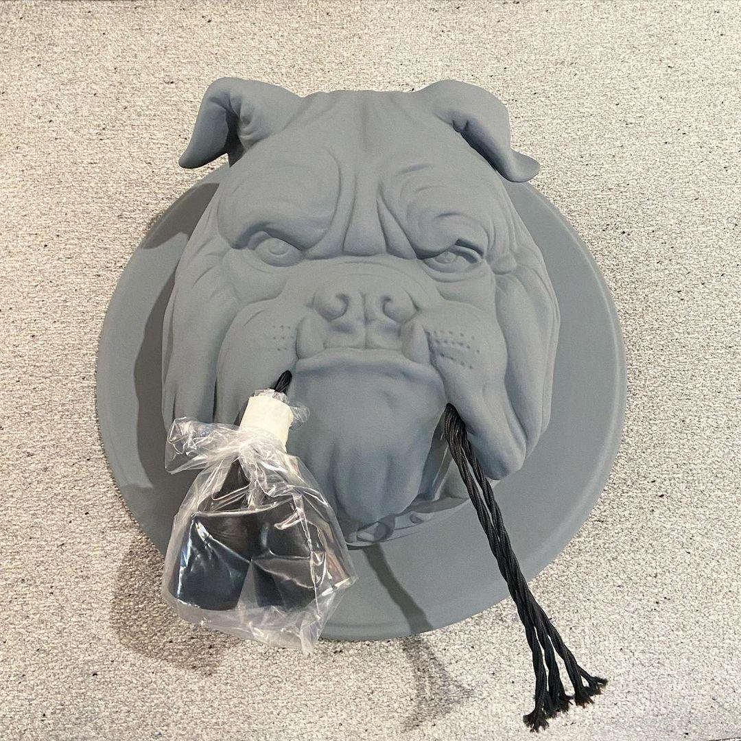Umeri Wall Lamp Bulldog Sculpture Whimsical