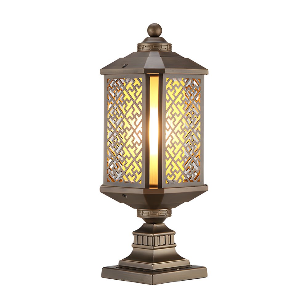 Emmett Antique Shade Retro Glass Aluminum Outdoor Post Lights