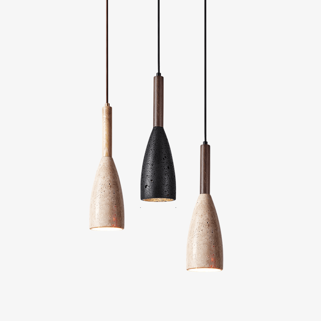 Nerian Travertine Teardrop Pendant Light