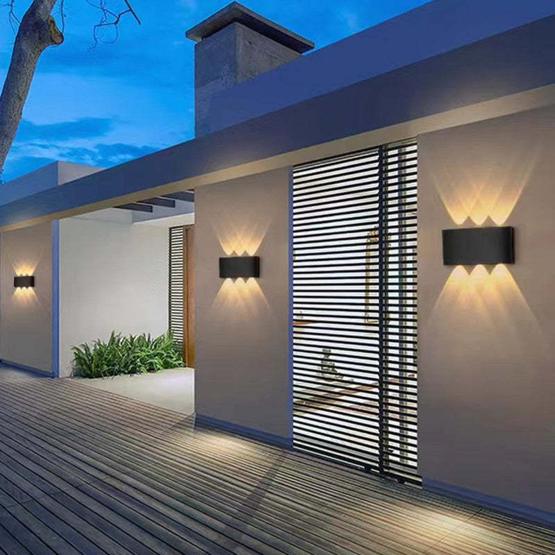 Ray Modern Rectangular Outdoor Wall Lamp Water-Wave