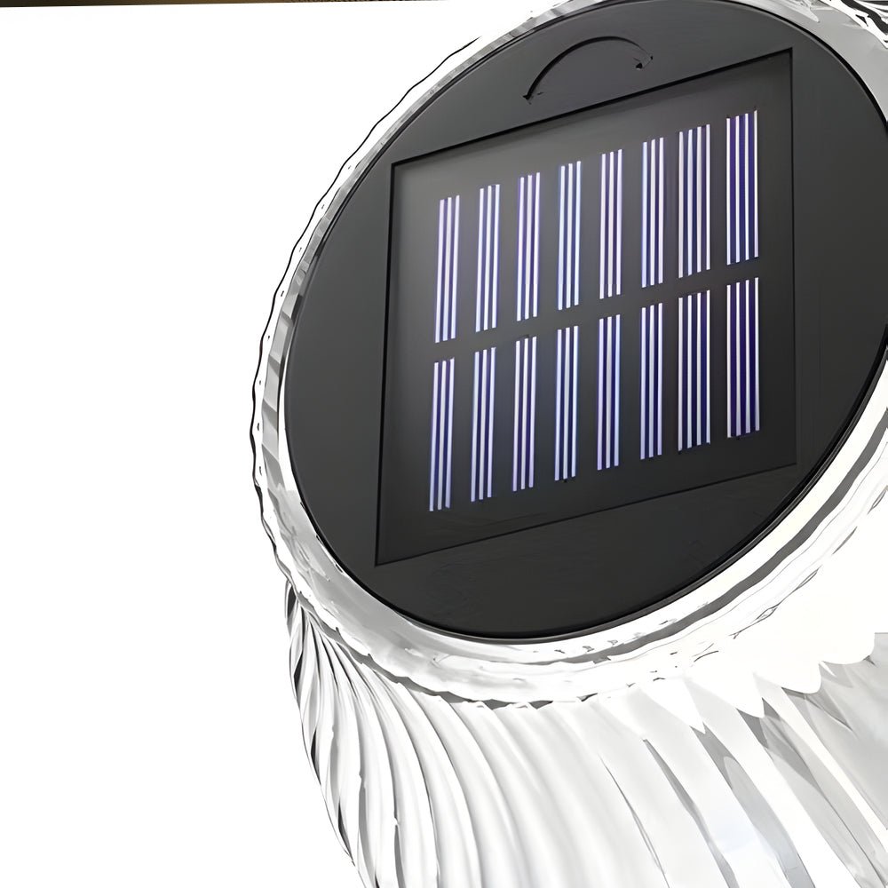 Precious Metallic Arm Solar Glass Iron Outdoor Wall Light