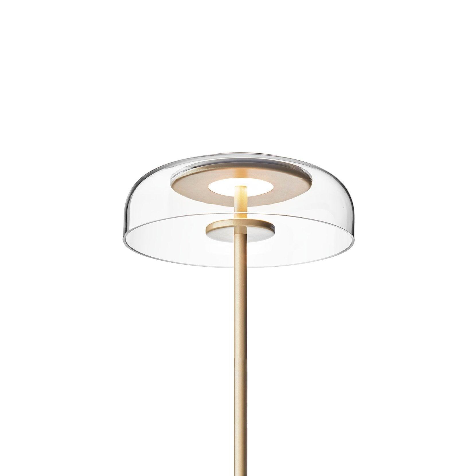 Rinelette Table Lamp Clear Glass Shade Wood Base