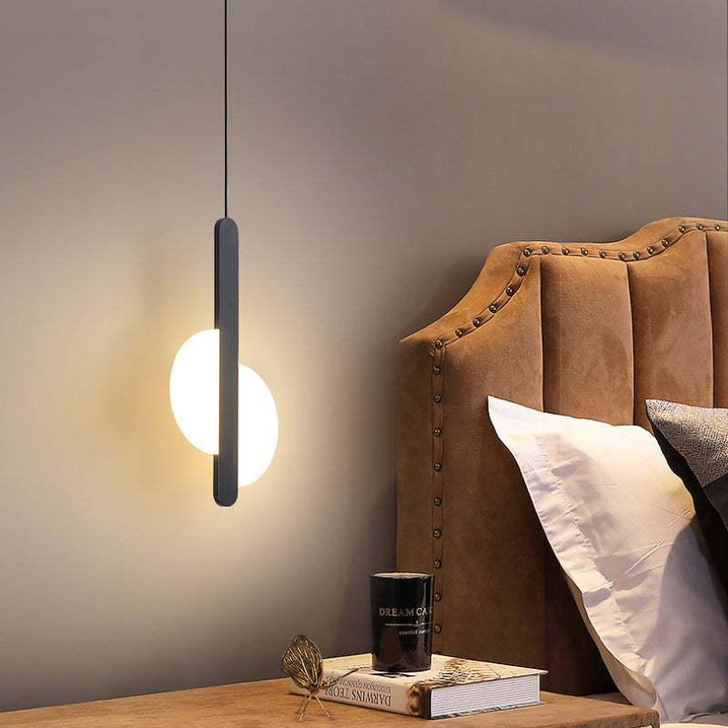 Arisha Modern Minimalist LED Hanging Pendant Lights Black White Bedroom