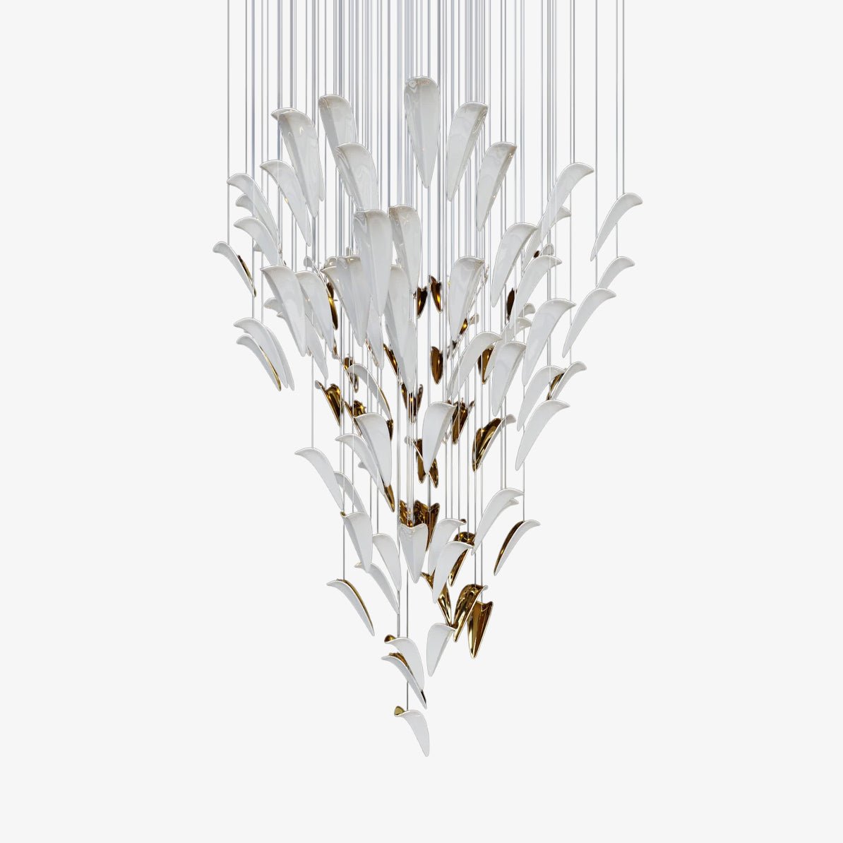 Plume Glow White Feather Art Deco Customize Chandelier