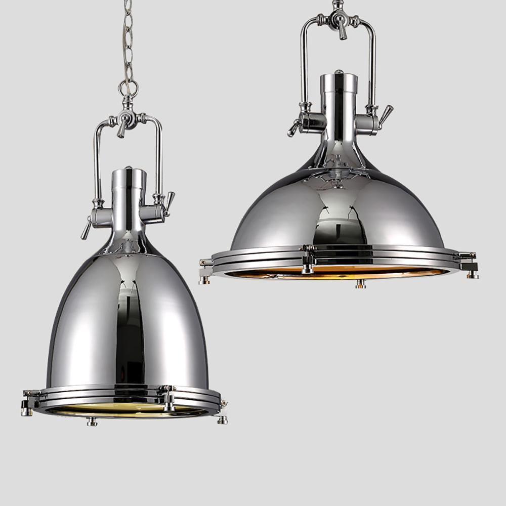 Silven Pendant Lamp Brass Ribbed Dome Industrial