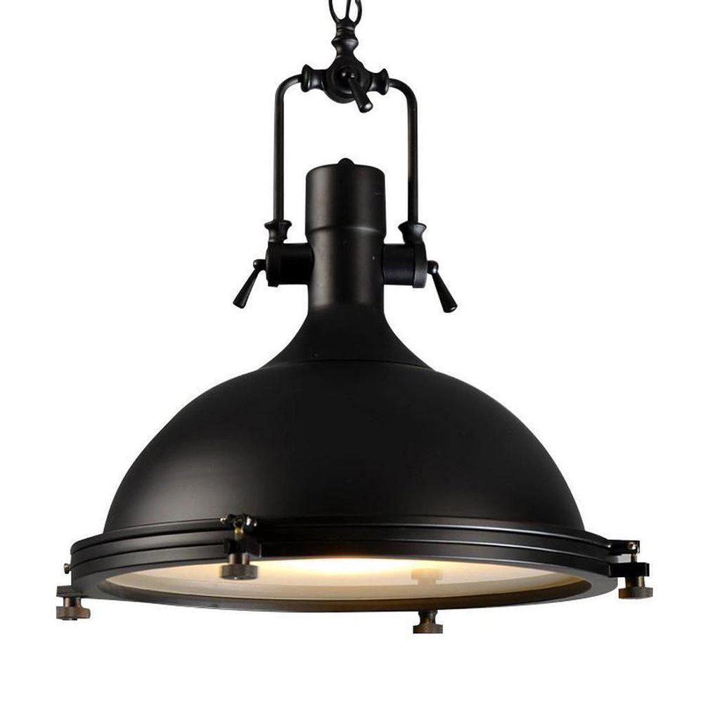 Silven Pendant Lamp Brass Ribbed Dome Industrial