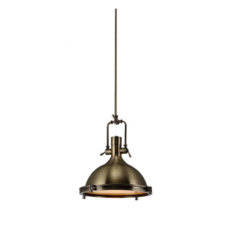 Silven Pendant Lamp Brass Ribbed Dome Industrial