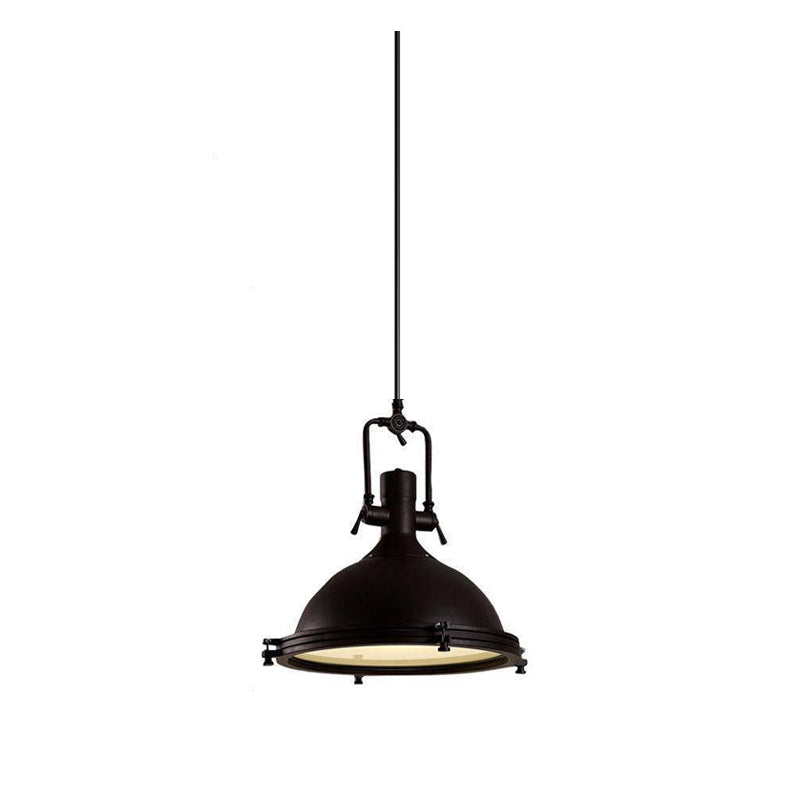 Silven Pendant Lamp Brass Ribbed Dome Industrial