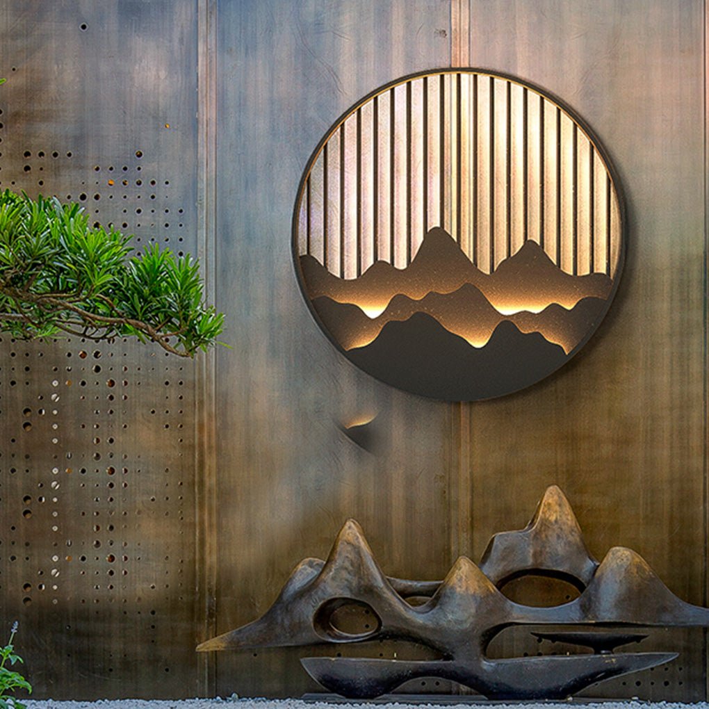 Oriel Creative Balcony Landscape Metal Outdoor Wall Sconces