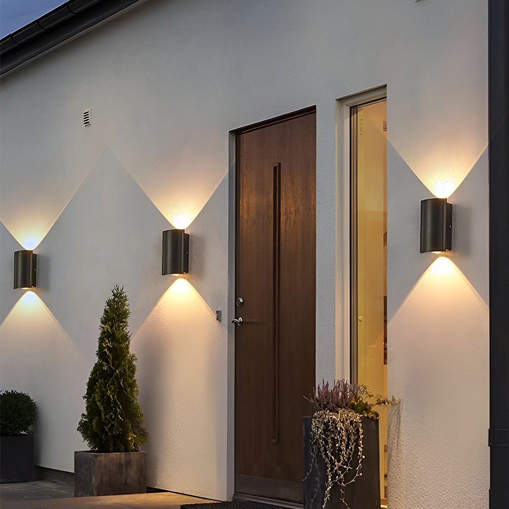Rufus Creative Wave Arc LED Aluminum Outdoor Wall Lights