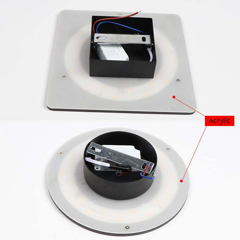 Ray Minimalist Round Square Outdoor Wall Lamp LED