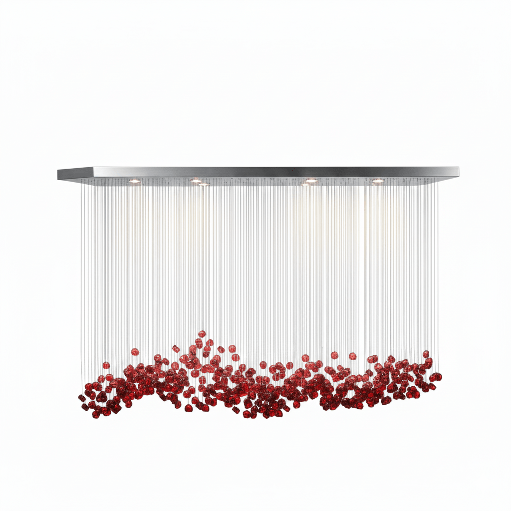 Polychrome Mineral Quartz Cascade Chandelier