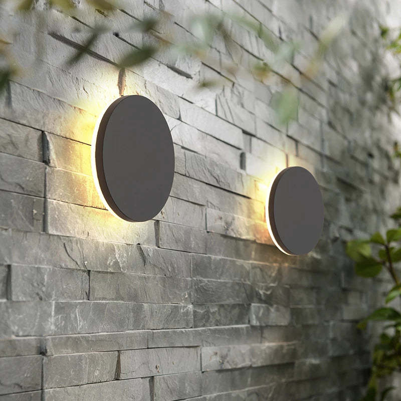 Ray Minimalist Round Square Outdoor Wall Lamp LED
