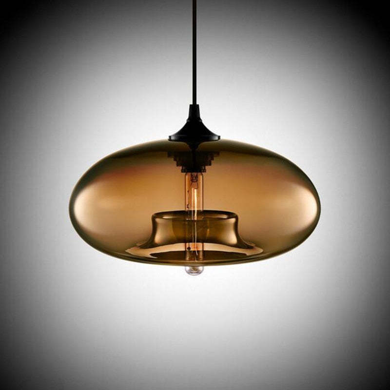 Valentina Modern Bread Shaped Glass Pendant Light 6 Color Living Room