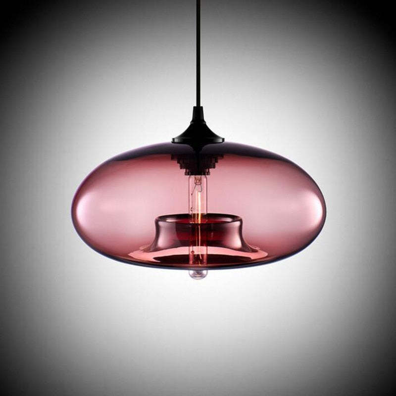 Valentina Modern Bread Shaped Glass Pendant Light 6 Color Living Room