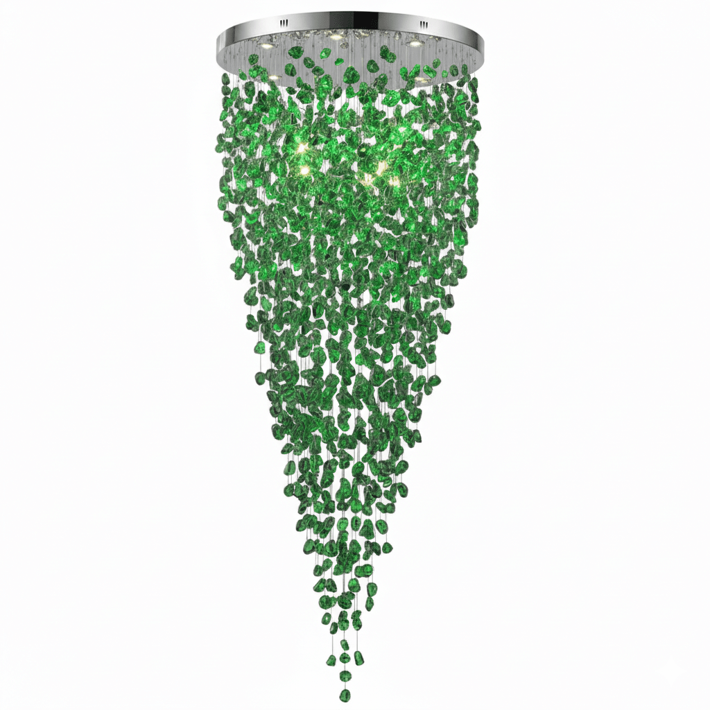 Polychrome Mineral Quartz Cascade Chandelier