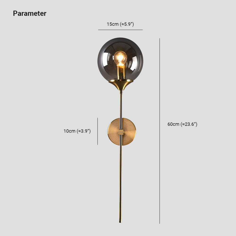 Valentina Modern Globe Glass Wall Lamp