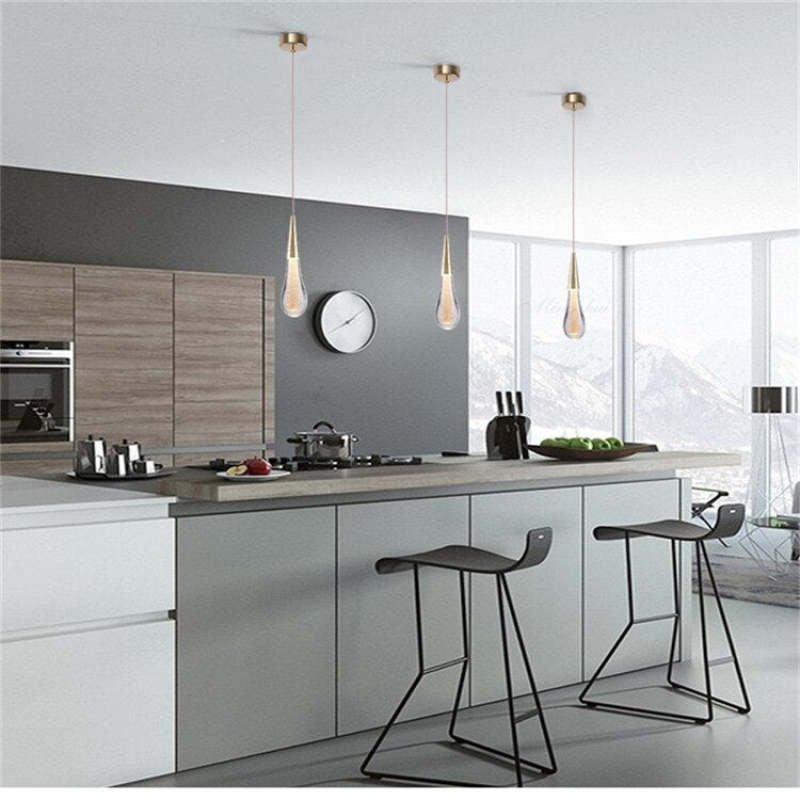 Kristy Modern Designer Teardrop Crystal Pendant Light