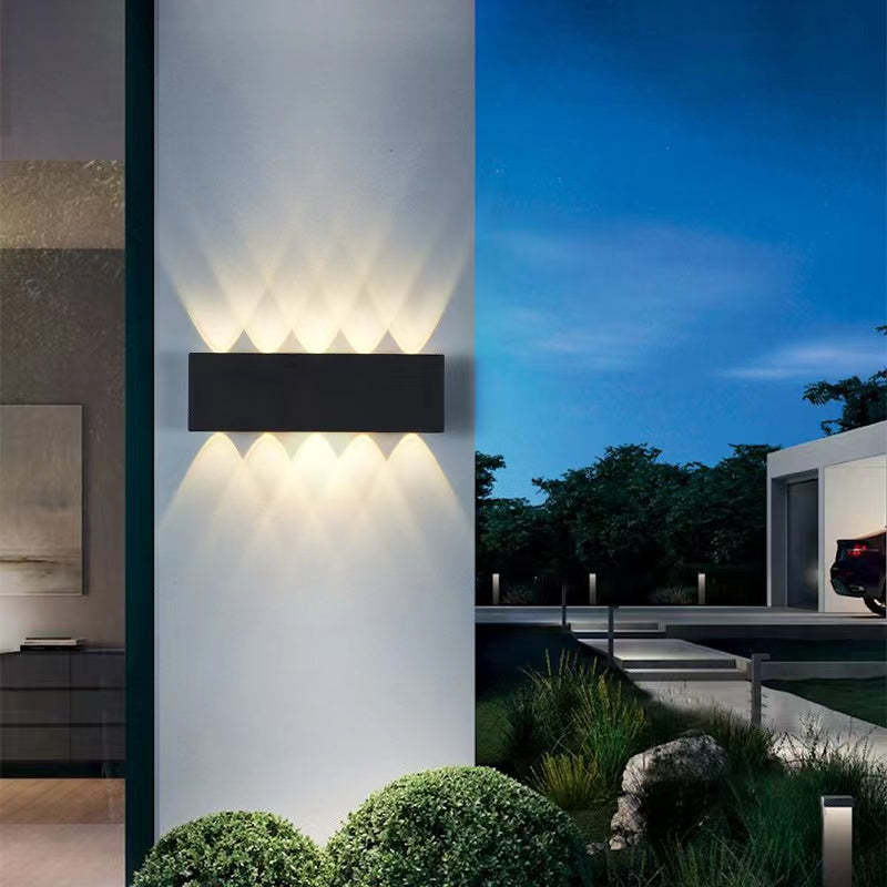 Ray Modern Rectangular Outdoor Wall Lamp Water-Wave