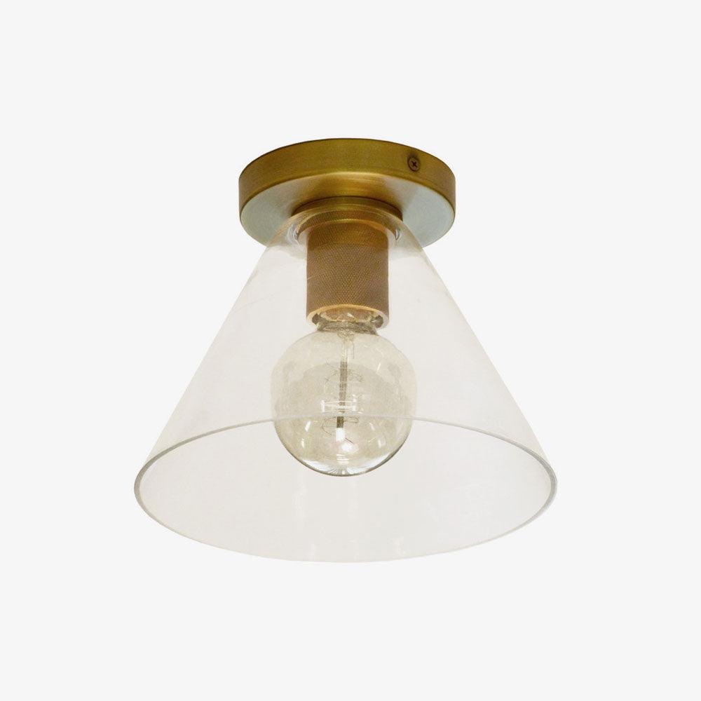 Elthyn Ceiling Lamp Cone Glass Brass Minimalist Industrial