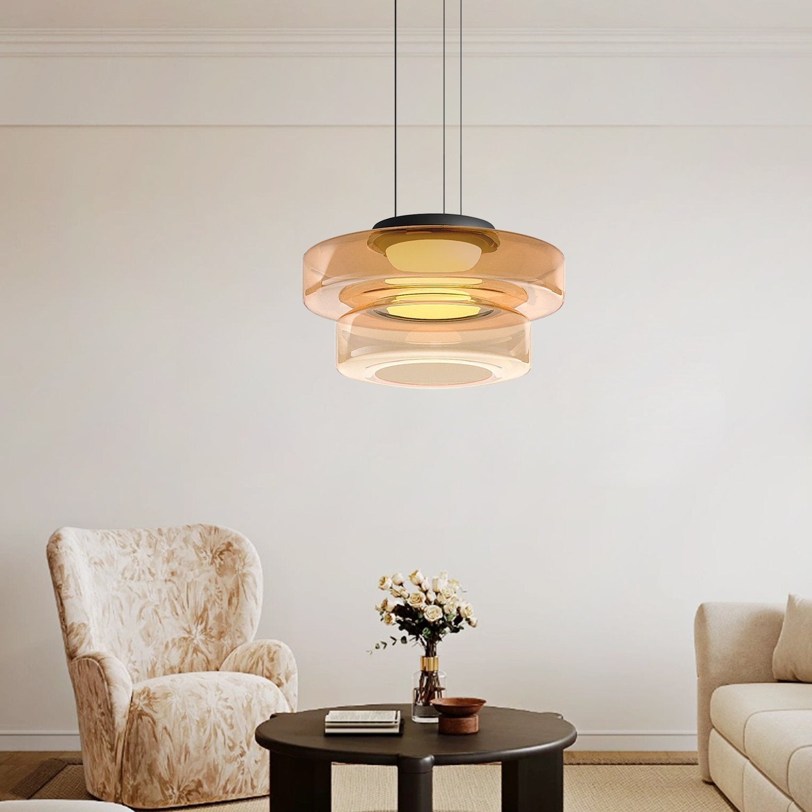 Valentina Glass Pendant Light Multi-tiered Structure