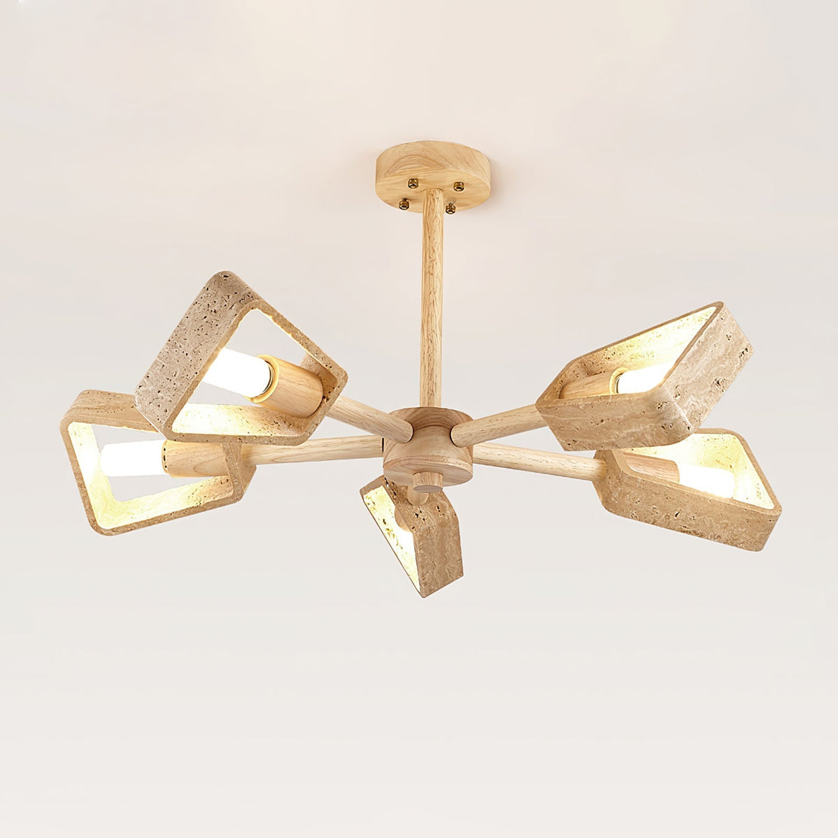 Hedra Travertone Geometric Chandelier