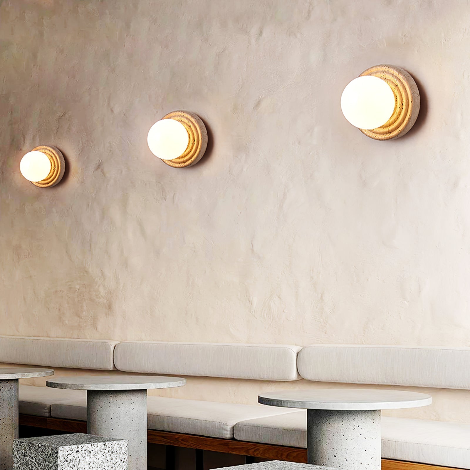 Valuella Travertine Globe Wall Lamp / Ceiling Light