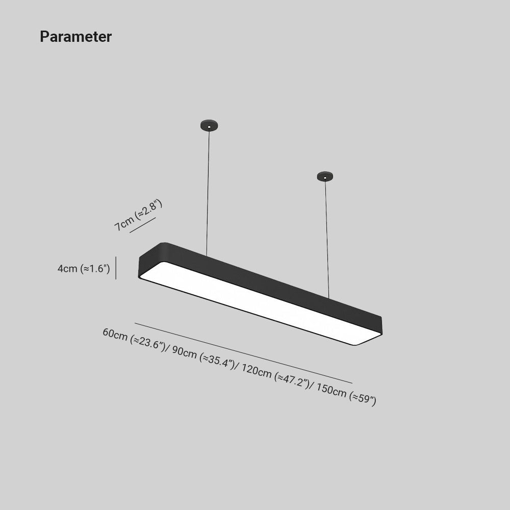 Arisha Minimalist Rectangular LED Pendant Light Acrylic Office