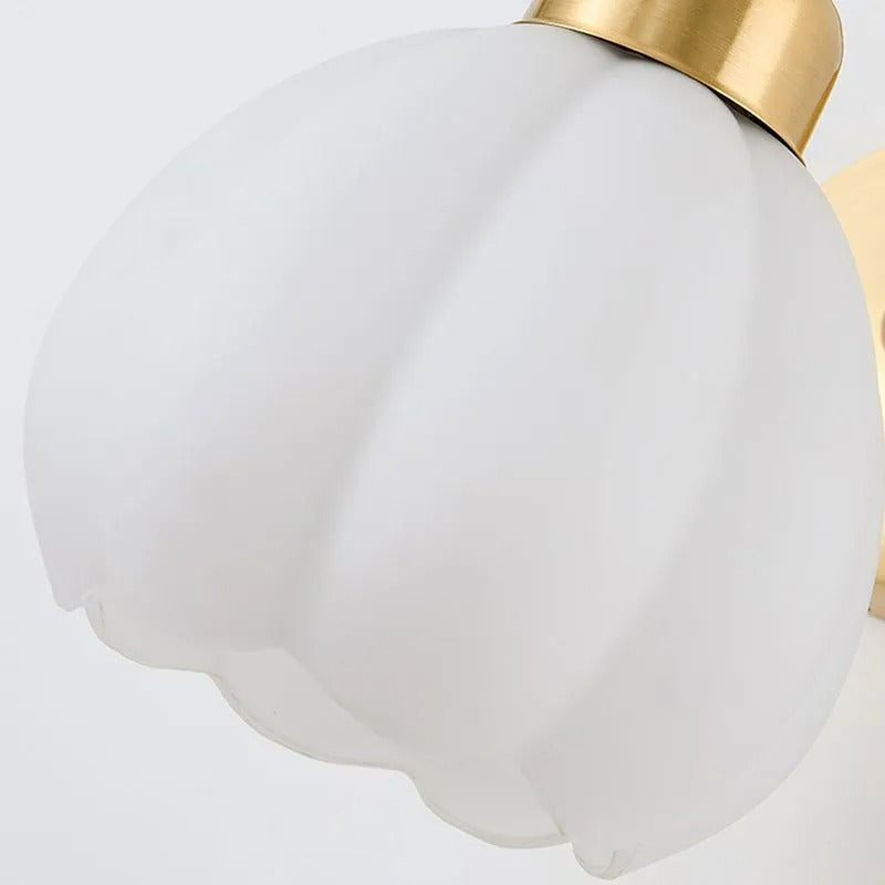 Arisha Nordic Flower Glass Wall Lamp Ivory Bedroom