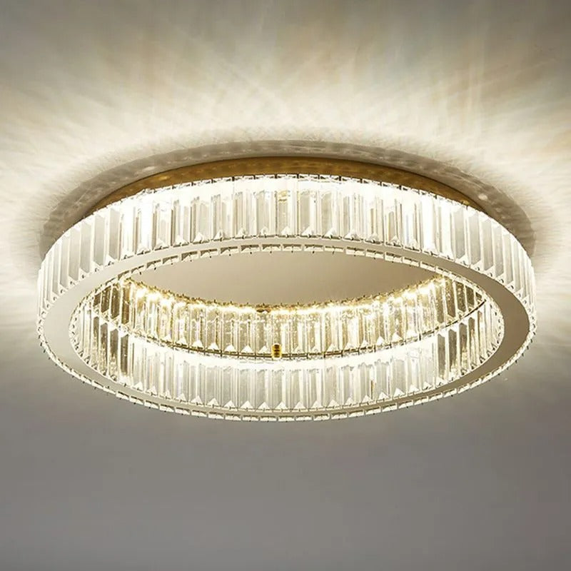 Kristy Modern Art Deco Circle Crystal Flush Mount Ceiling Light