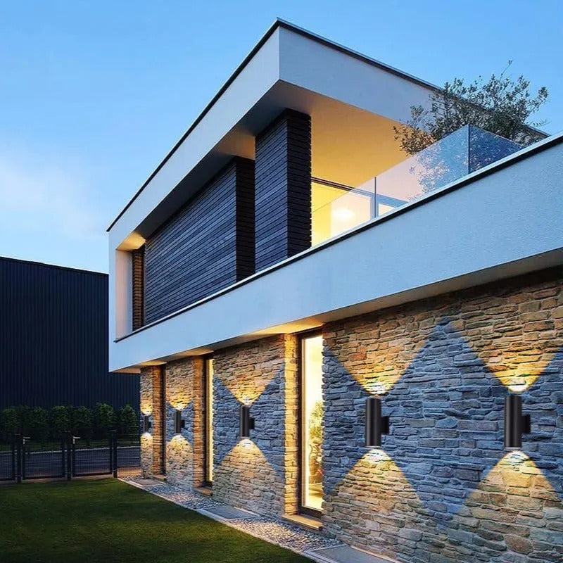 Ray Minimalist Double-headed LED Outdoor Wall Lamp Glass Garden Corridor
