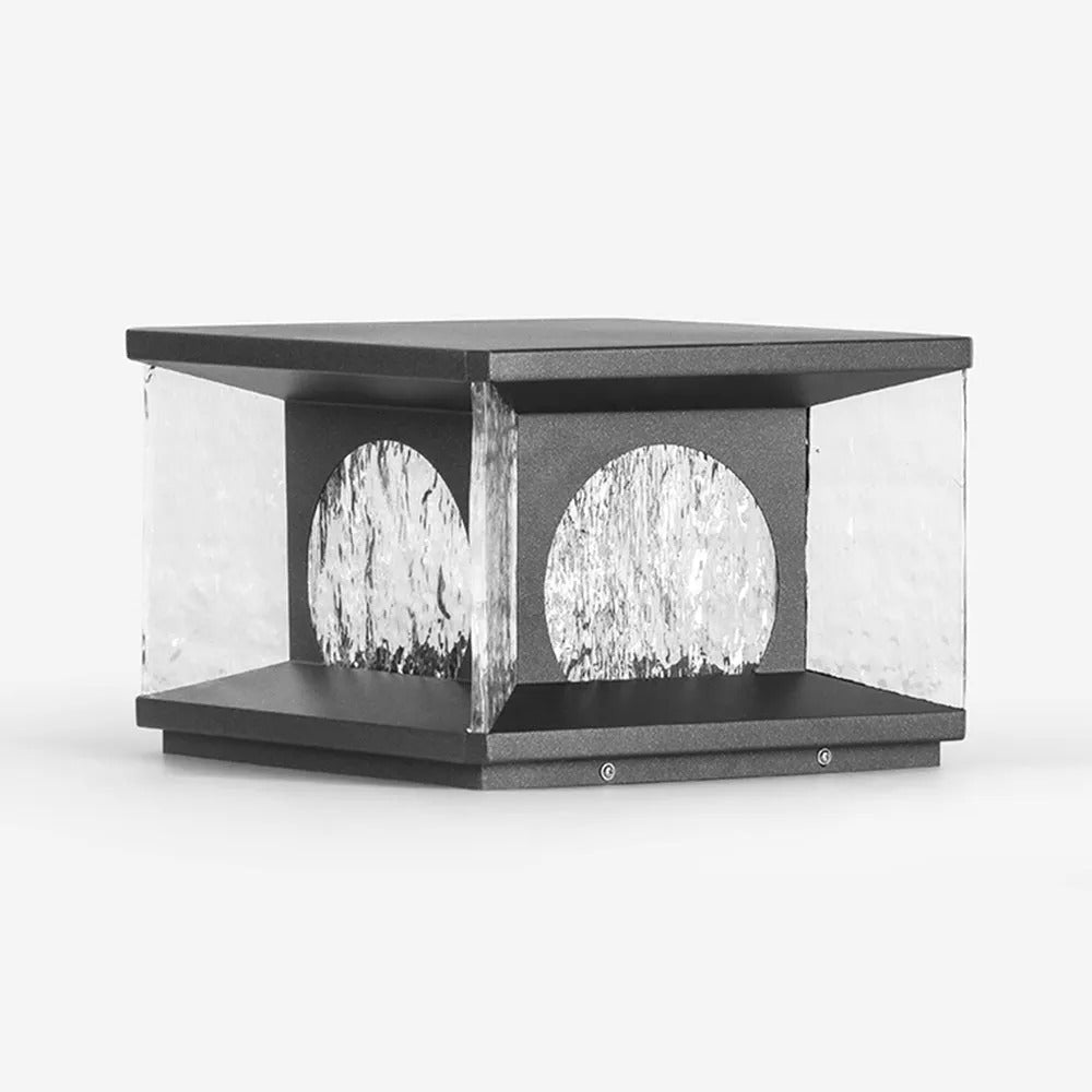 Ray Modern Transparent Rectangular Glass Outdoor Floor Lamp