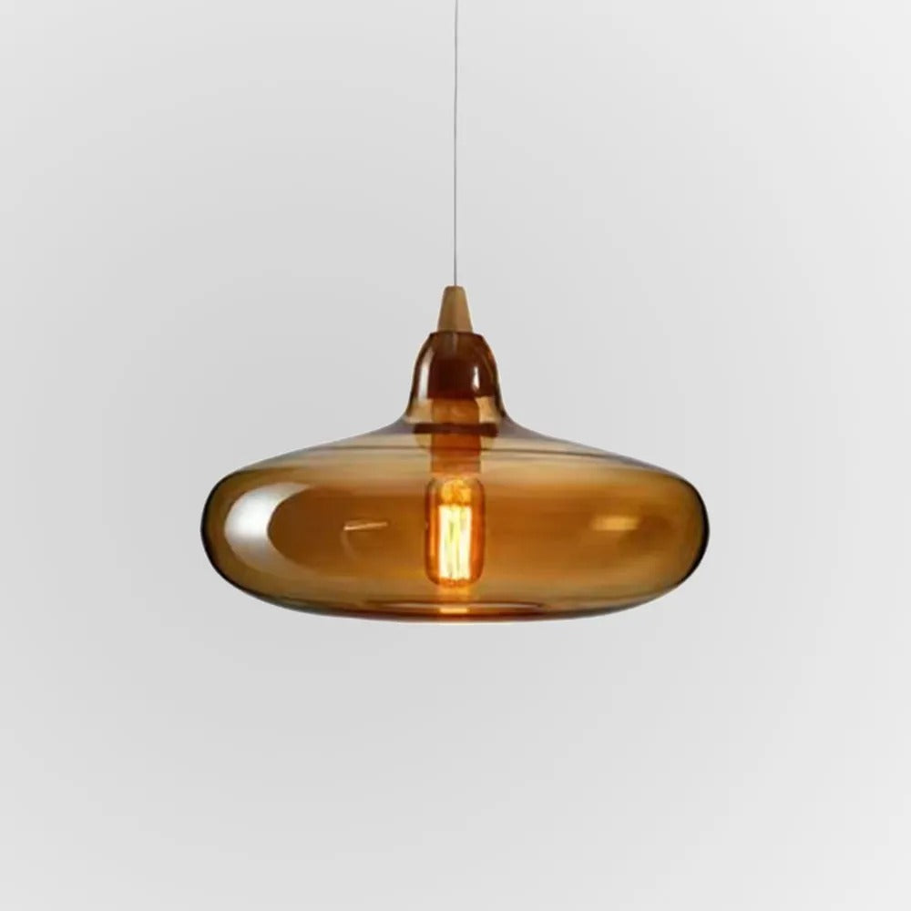 Valentina Modern Art Amber Pendant Light Glass Bedroom