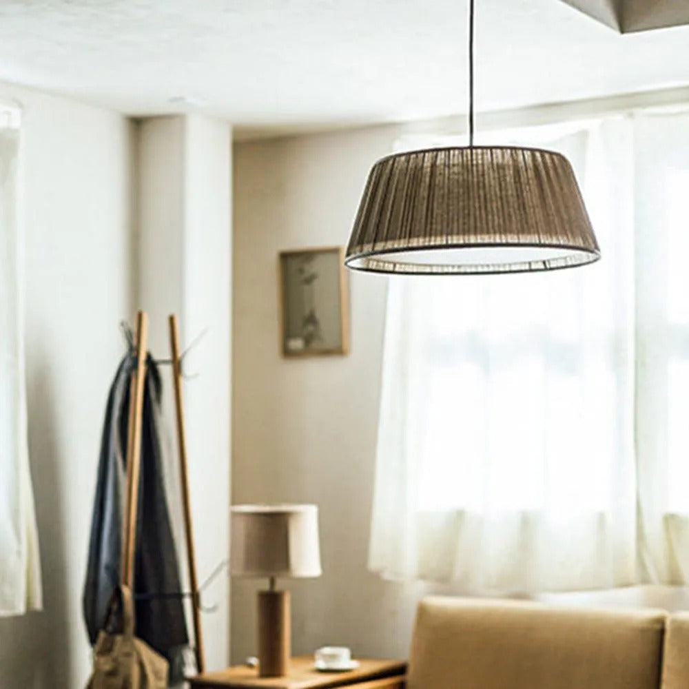 Ritta Pleated Pendant Light Wabi Sabi, /Fabric, Living Room