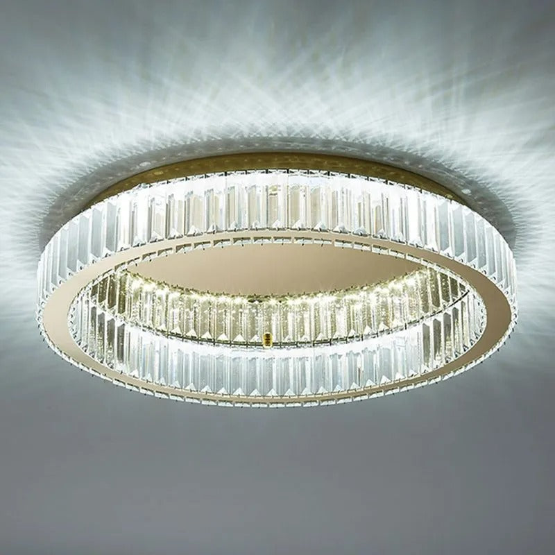 Kristy Modern Art Deco Circle Crystal Flush Mount Ceiling Light