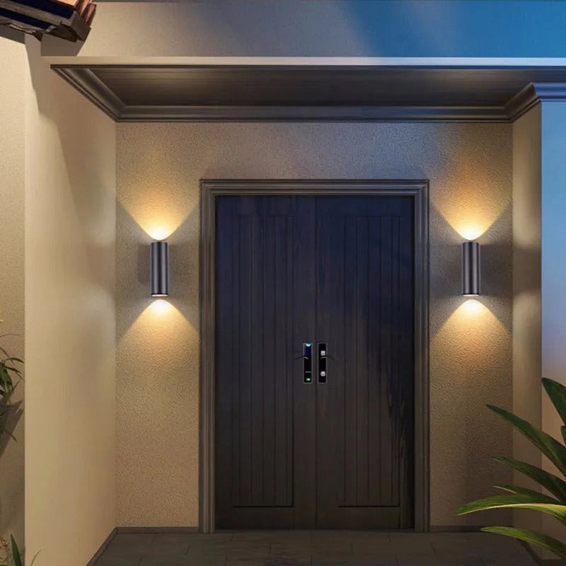 Ray Minimalist Double-headed LED Outdoor Wall Lamp Glass Garden Corridor