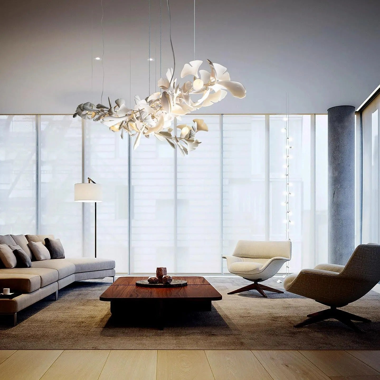 Esme CeraFall Modern Art Deco Organic Chandelier Ceramics