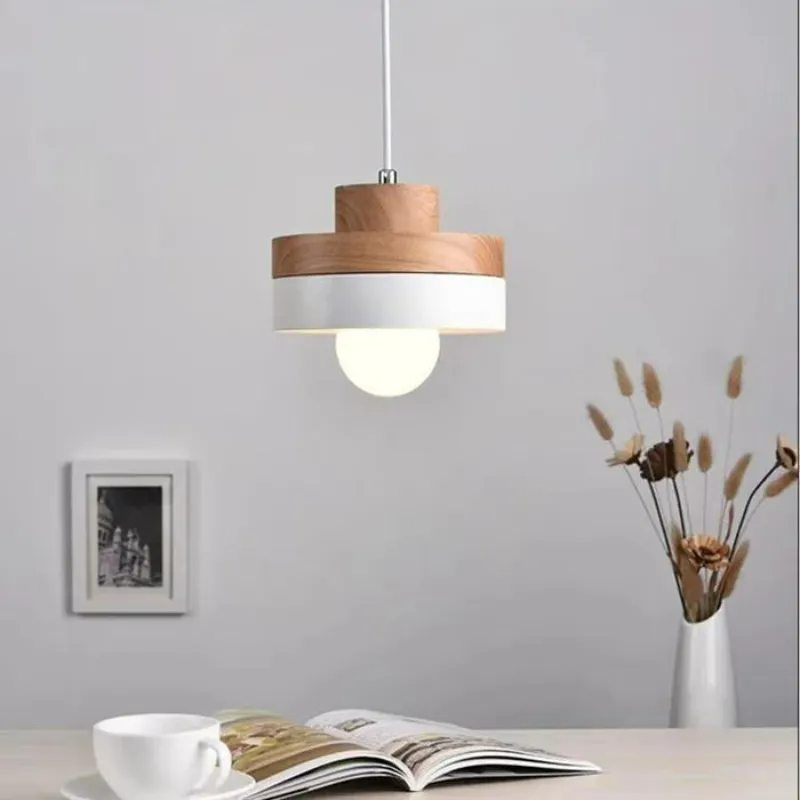 Valentina Modern Square Round Pendant Light Wood Living Room