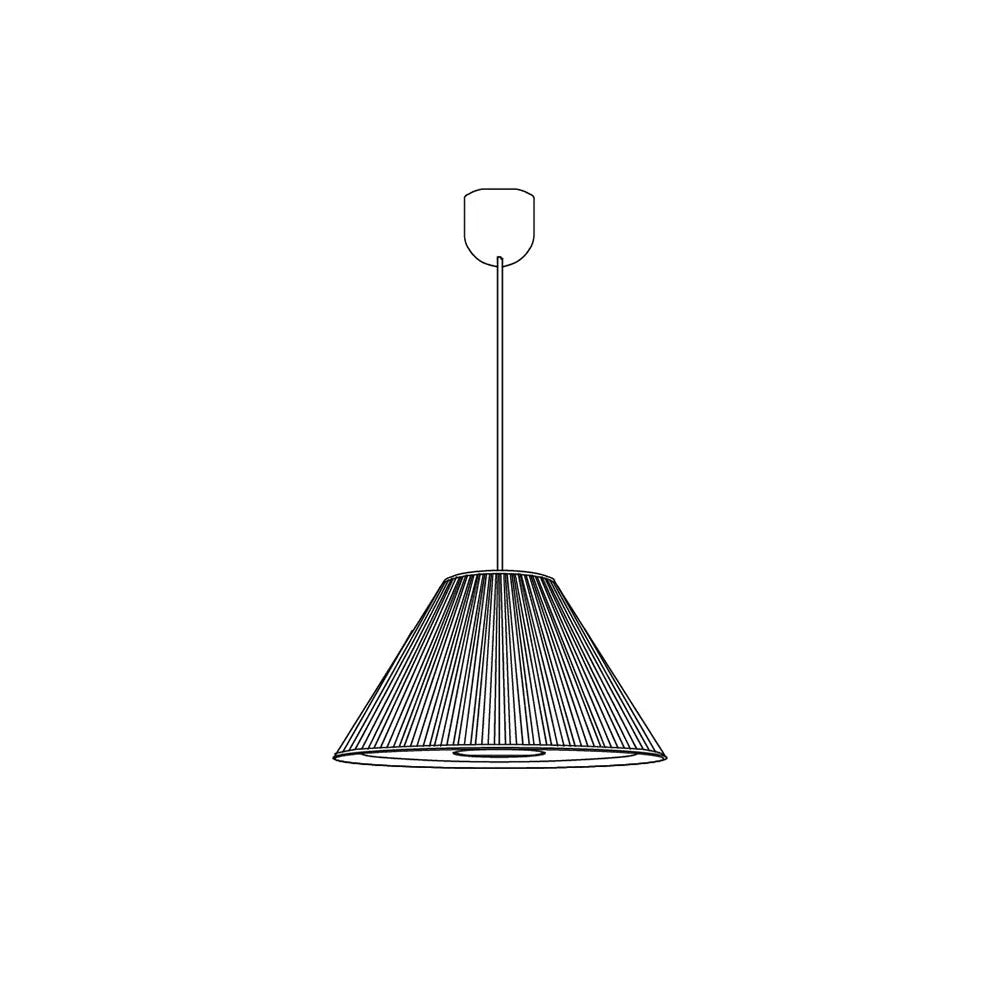 Ritta Pleated Pendant Light Wabi Sabi, /Fabric, Living Room