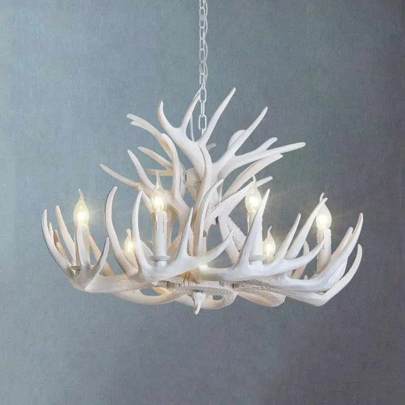 Silva Rustic Antler Resin Chandelier Dining Room