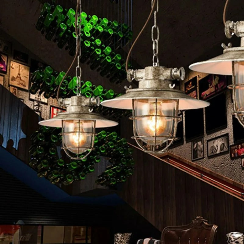 Epoch Industrial Glass Pendant Light Bedroom